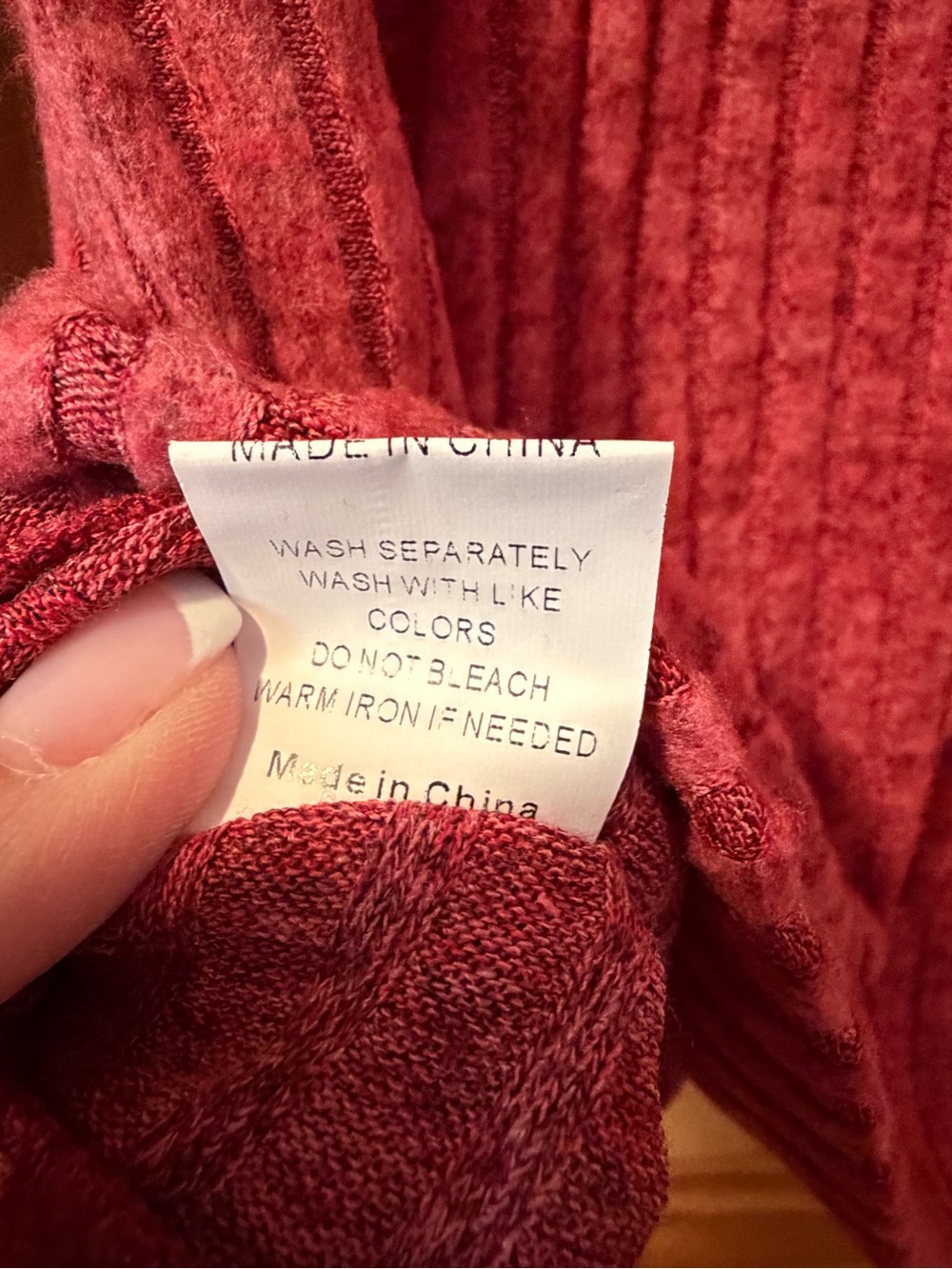 Cozy Ribbed Crewneck Sweater in Deep Raspberry - Picture 8 of 8